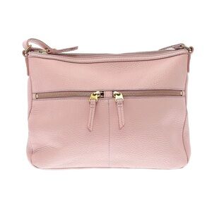 FOSSIL Elise Large Crossbody in Dusty Rose Pebbled Leather LIKE NEW